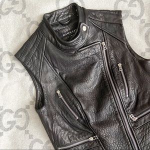 Dawn Levy Leather Vest, Size S/36